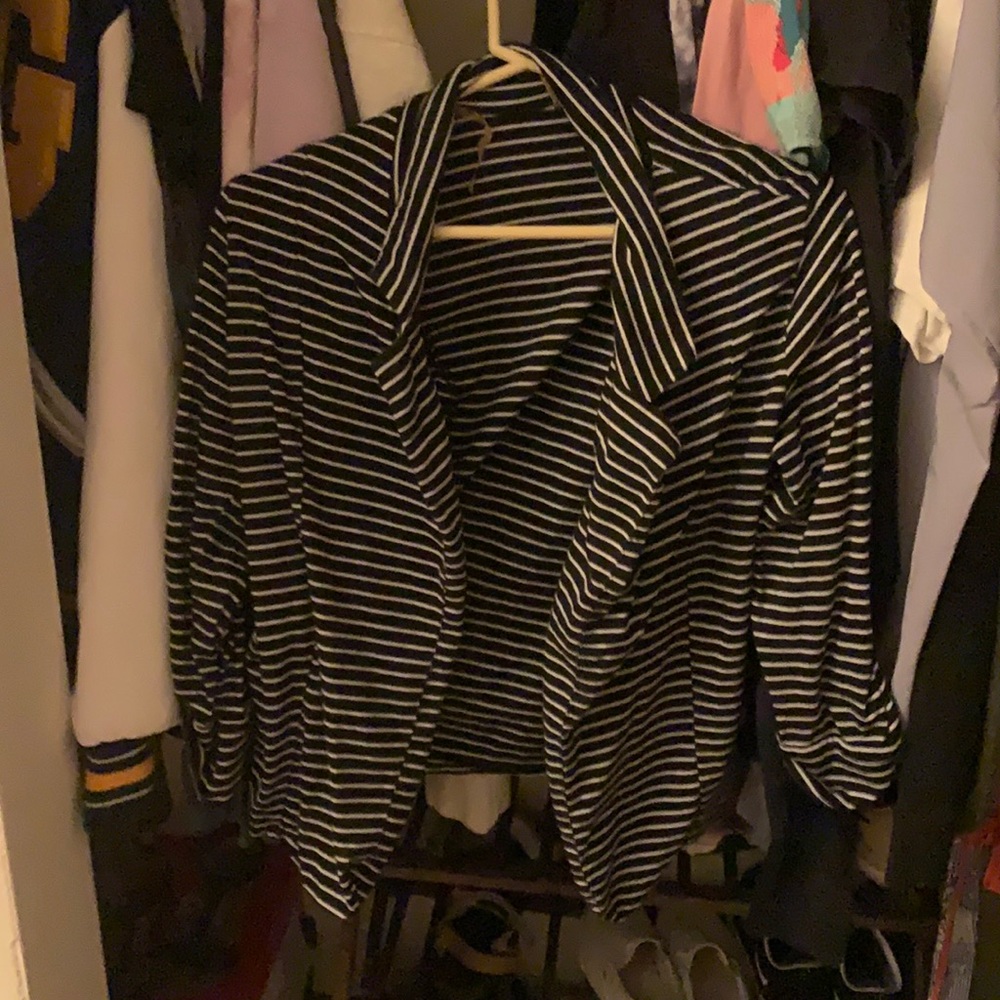 Black and white striped blazer